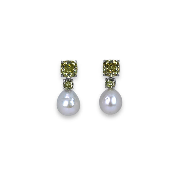 Delicate Pearl and Gemstone Earrings