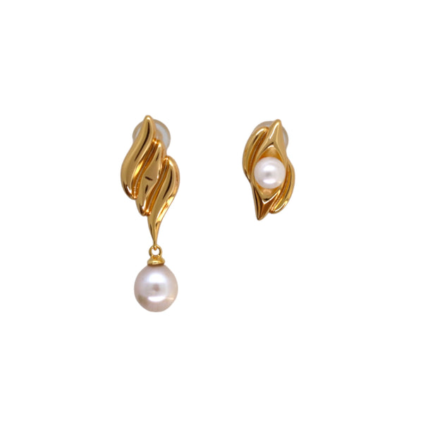Elegant Gold-Plated Silver and Pearl Drop Earrings